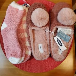 Old navy slippers and cozy sock bundle